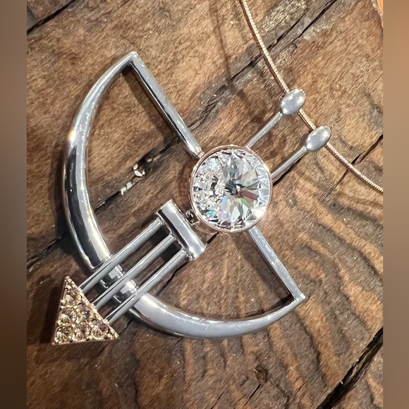 FAC Butler Swarovski Necklace Rose Gold Plate Swarovski Austrian Clear Crystal - Picture 6 of 12